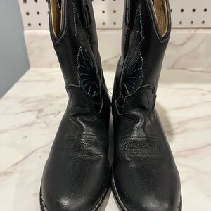 RD Style Black Leather Boots